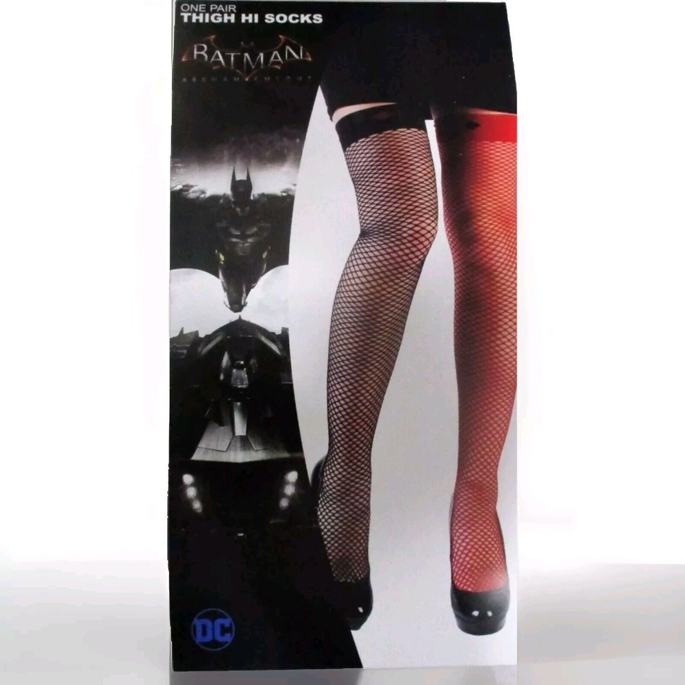 Licensed DC Comics HARLEY QUINN Cosplay Thigh‎ High Fish Net Stockings Socks